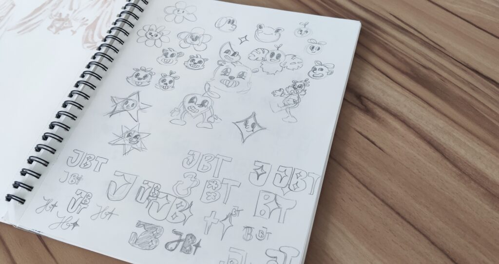 Hand-Drawn Sketches for the Logo of Johny's Bling